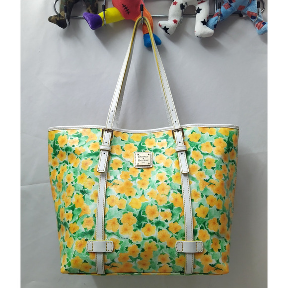 Dooney & Bourke Multicolor Floral Double Handles Tote Bag - Picture 1 of 16